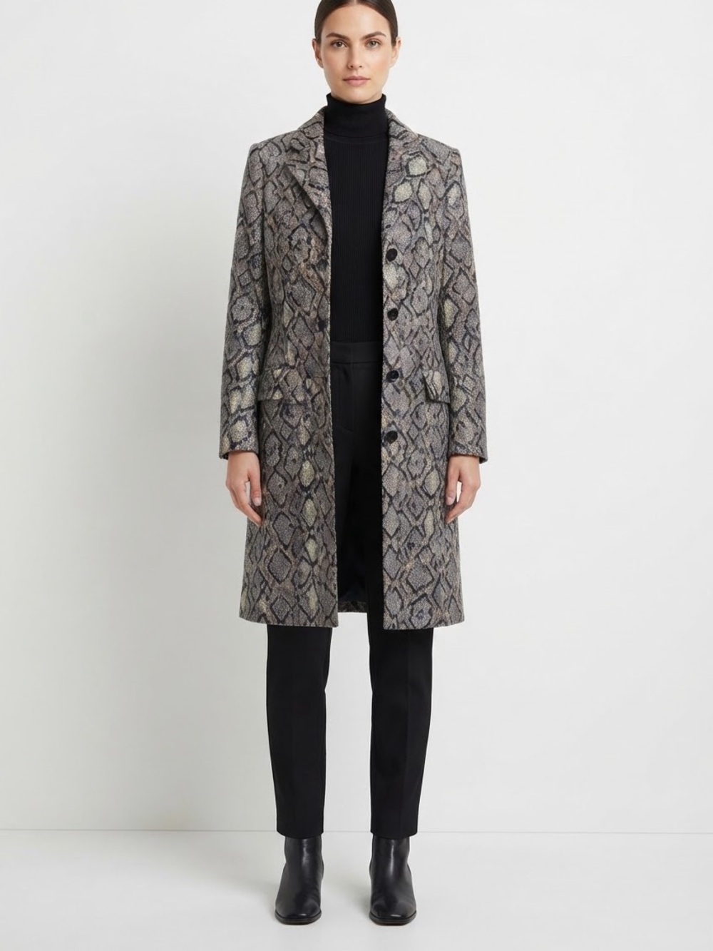 Vintage Louben Handcrafted Snake Print Long Blazer / Coat Size 10